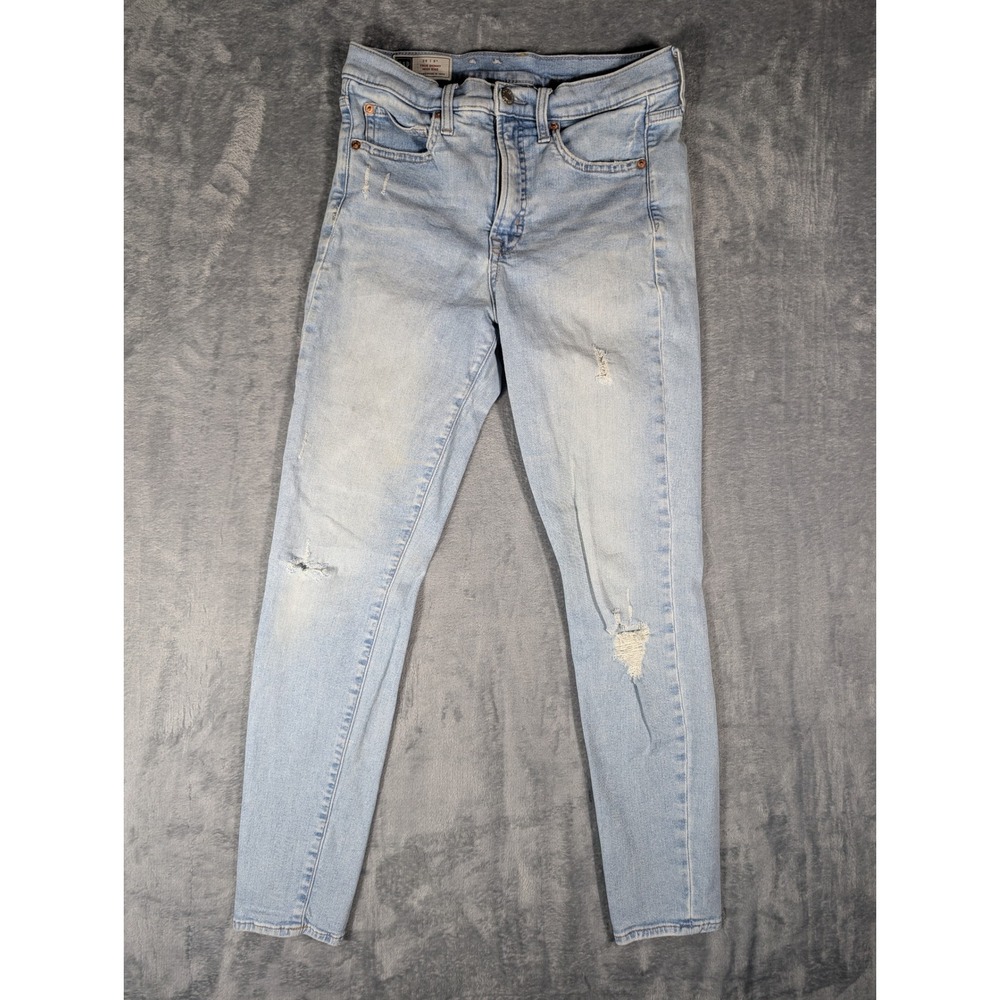 Gap Womens Size 28 True Skinny High Rise Distressed Light Wash Rip Knee Jeans